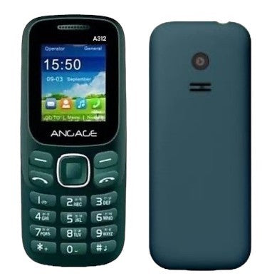 Angage 312 Dual Sim Mobile With 1.8 inch Display 1000 mAh Battery Auto Call Recording Multi Indian Language Torch & FM-Green