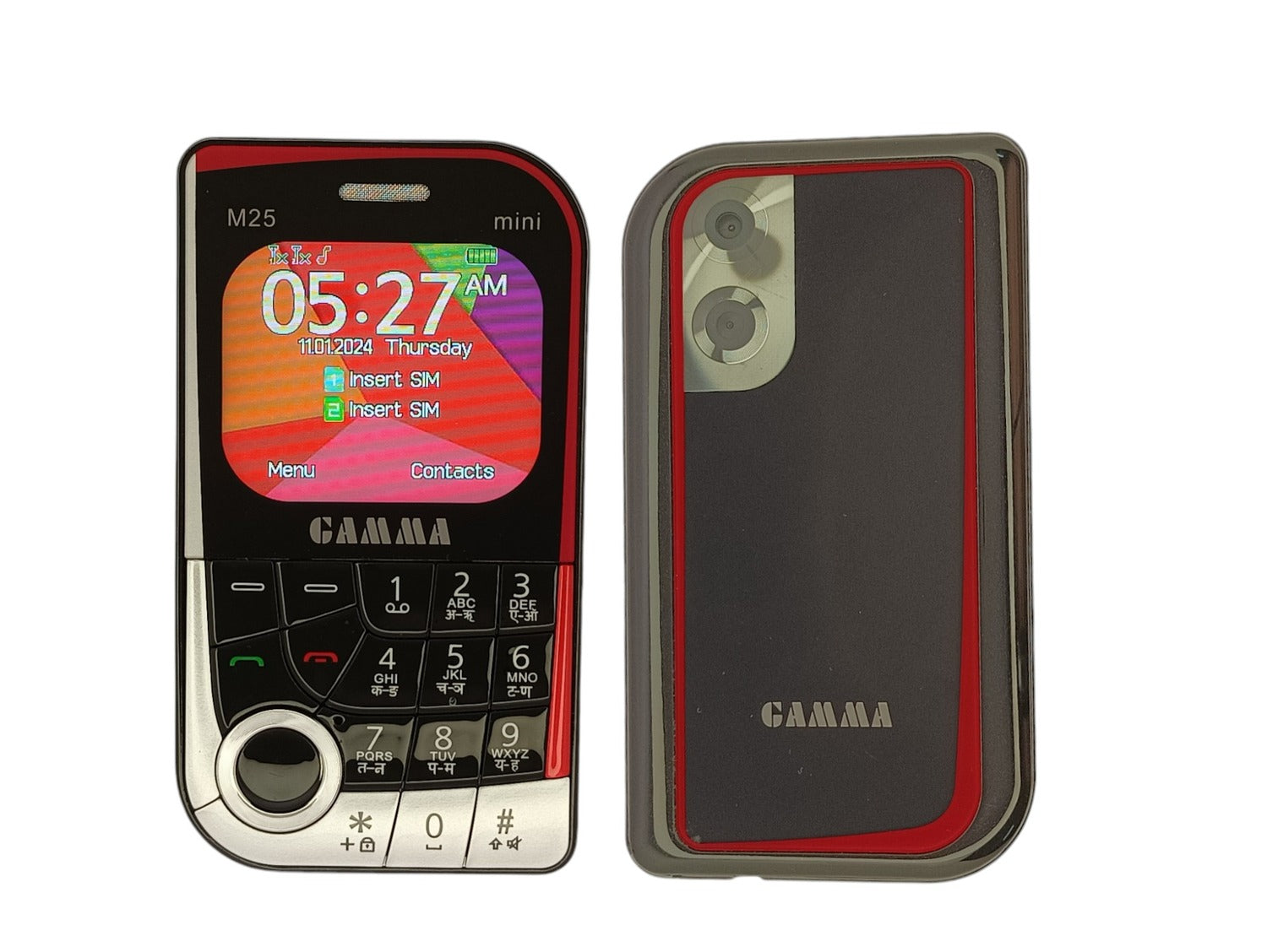 Gamma M25 Mini Dual Sim Mobile With Digital Camera And 1000 mAh Battery-Black