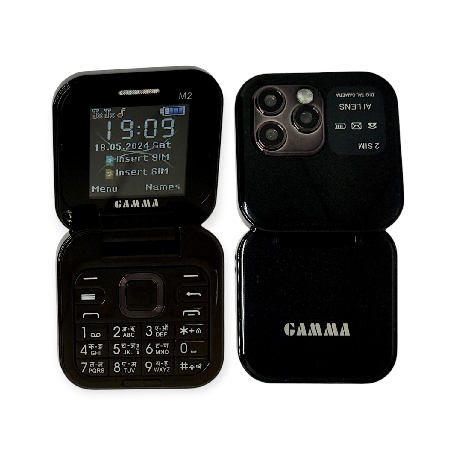 Gamma Flip Micro M2 Dual Sim Mobile With Digital Camera And 1000 mAh Battery-Black