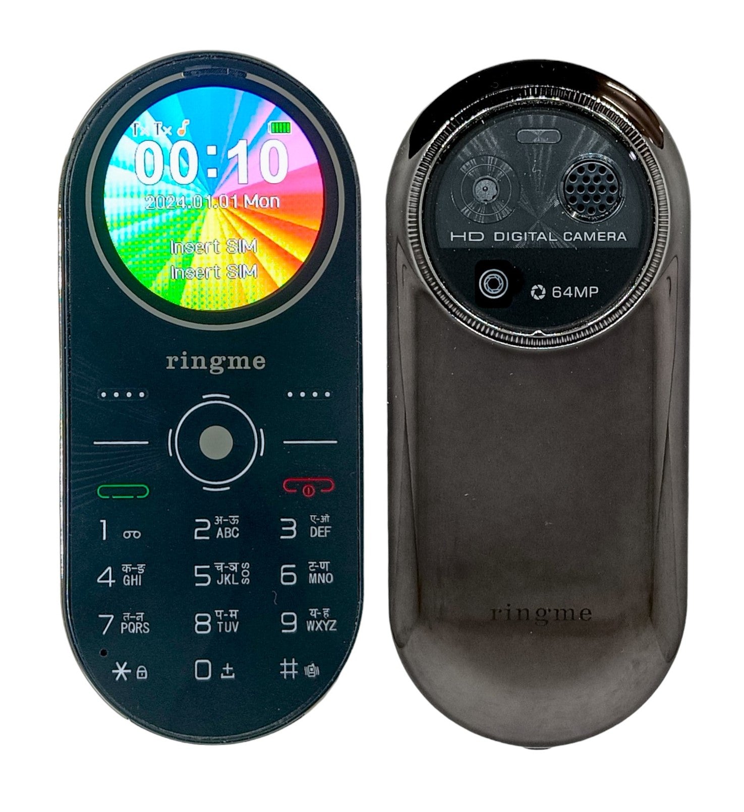 Ringme Circle Dual Sim Mobile With Games, Auto Call Recording And Multiple Language- Black
