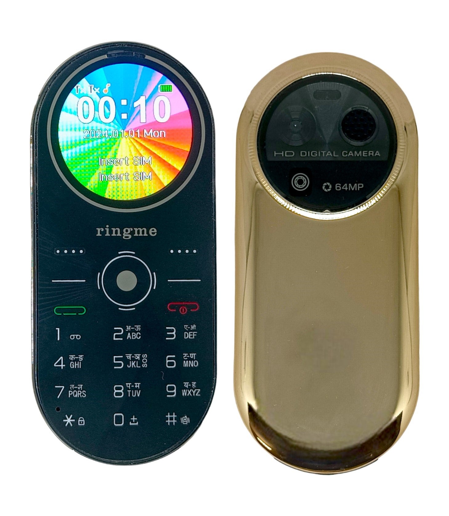 Ringme Circle Dual Sim Mobile With Games, Auto Call Recording And Multiple Language- Gold
