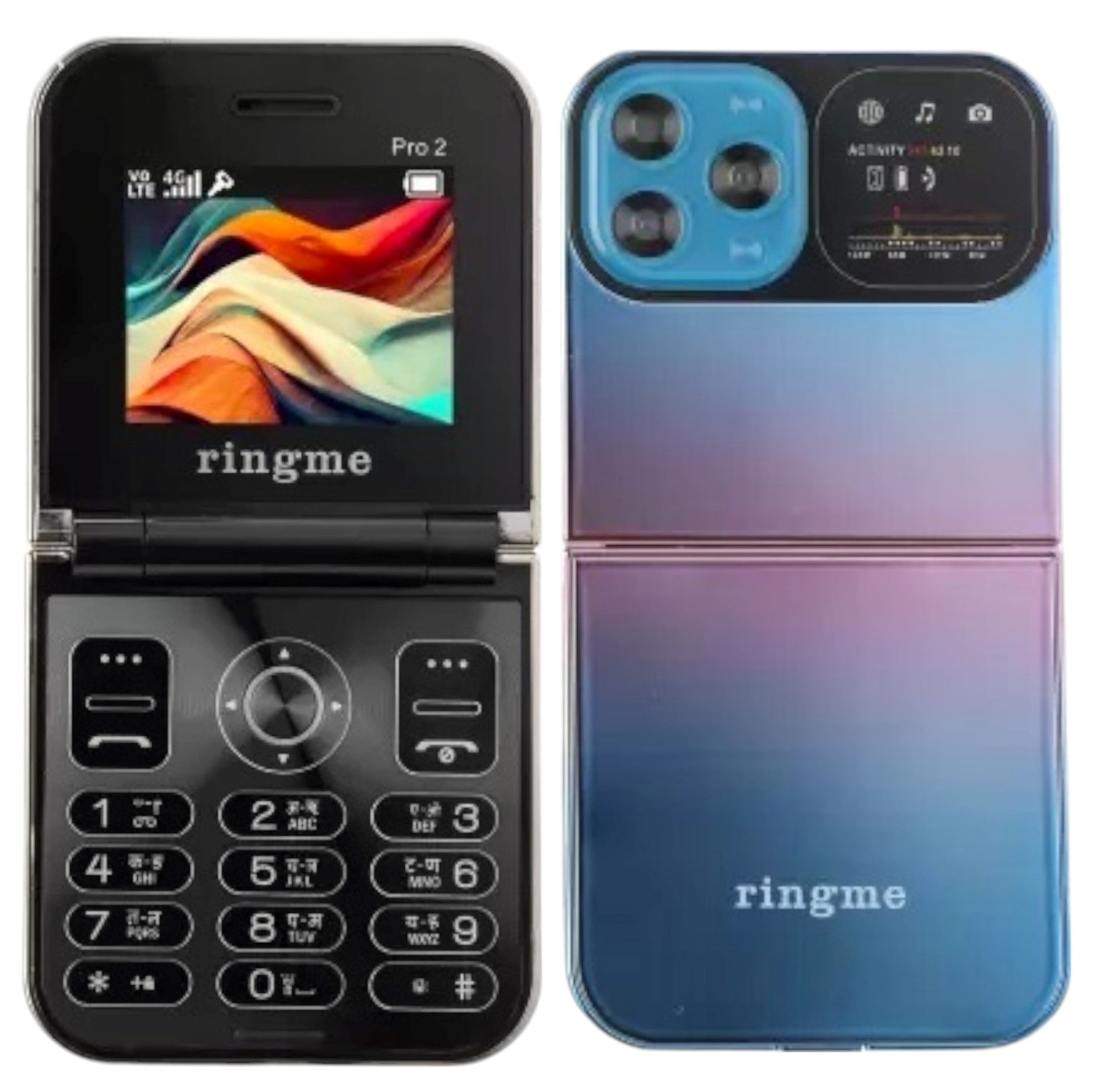 Ringme R1 Pro 2 Dual Sim Foldable Mobile With 2 Inch Display & Camera - Blue