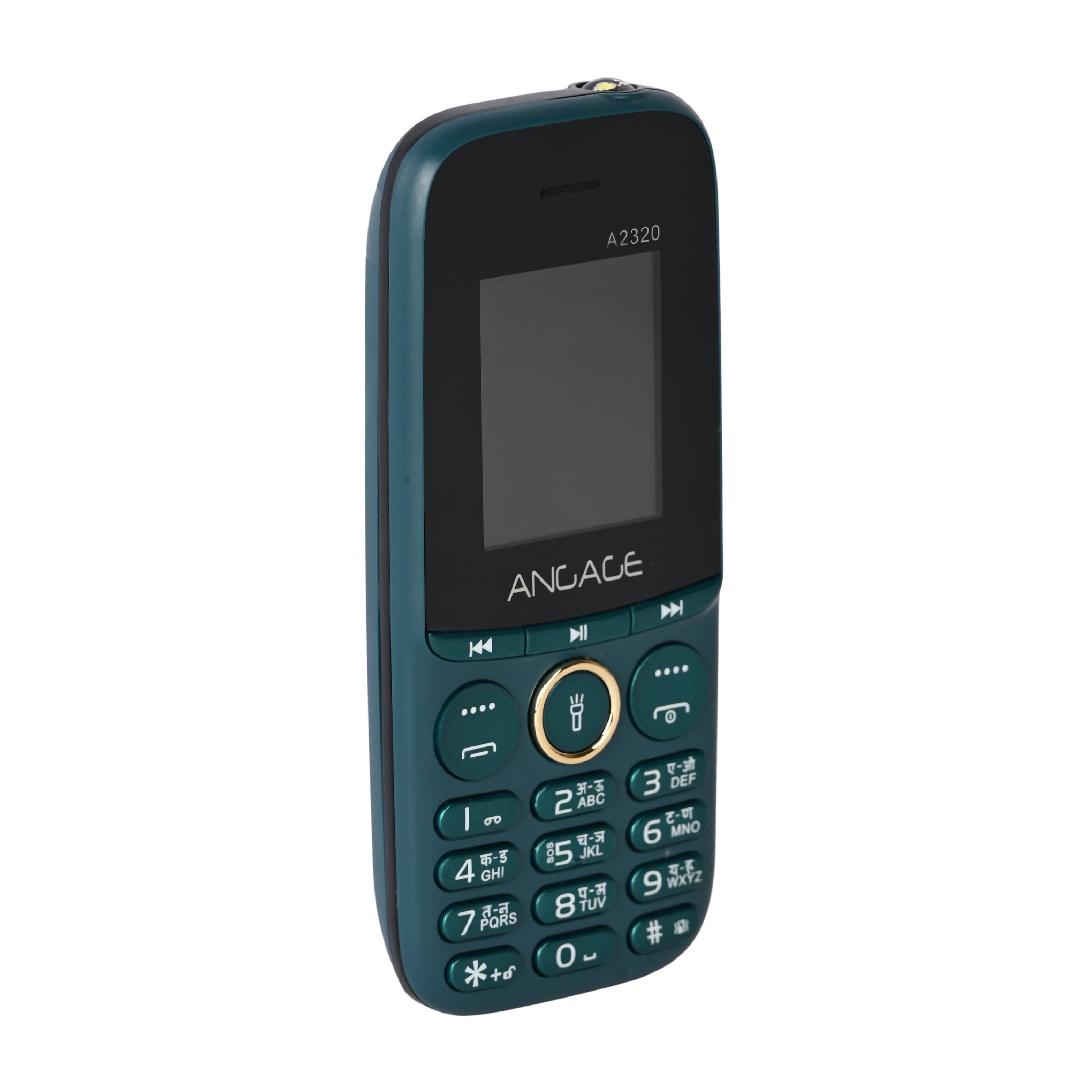 Angage 2320 Dual Sim Mobile With 1.8 inch Display 1000 mAh Battery Auto Call Recording Multi Indian Language Torch & FM-Green