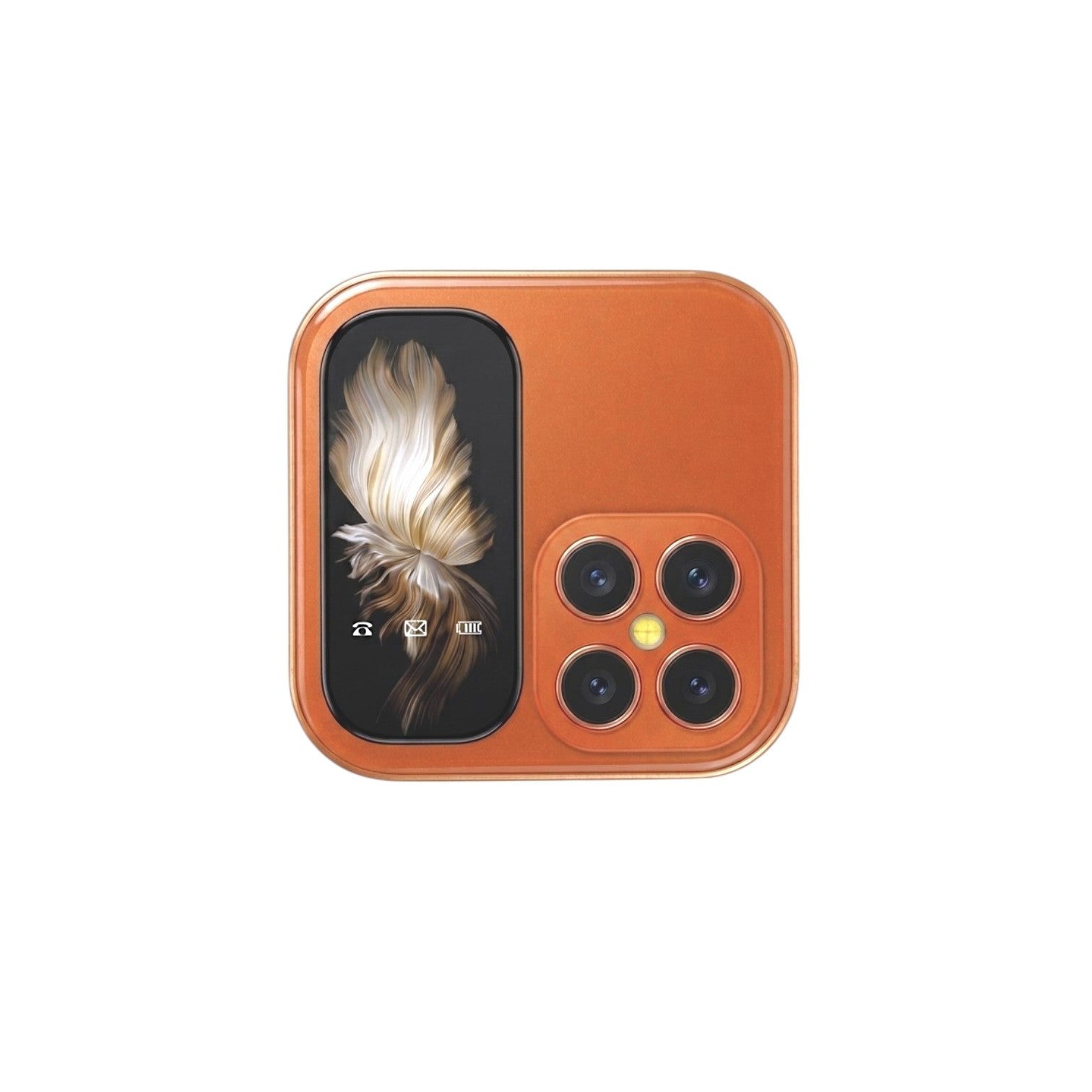 Gamma Flip Mini M2 Dual SIM Keypad Mobile Phone with FM Radio & Multimedia- Orange