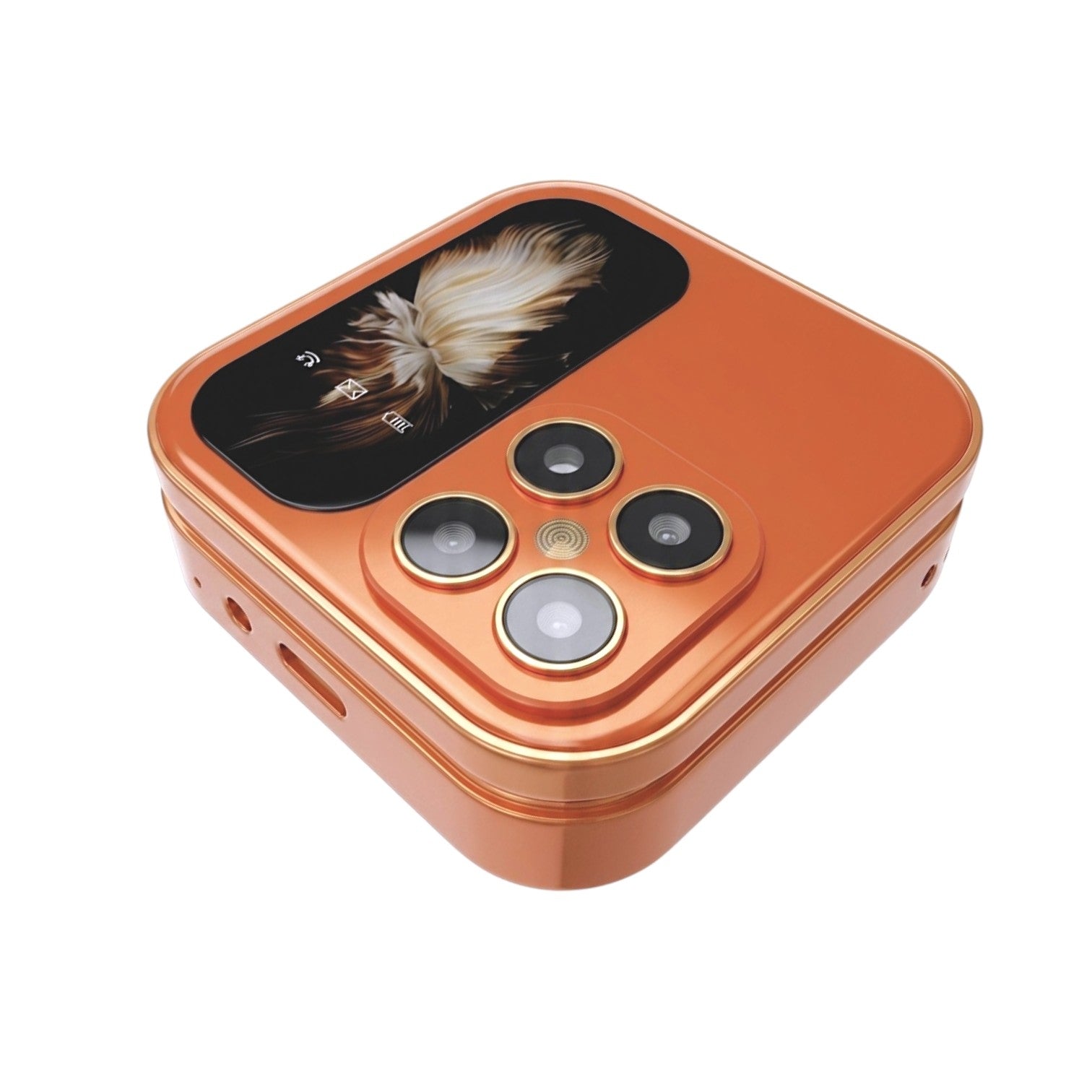 Gamma Flip Mini M2 Dual SIM Keypad Mobile Phone with FM Radio & Multimedia- Orange