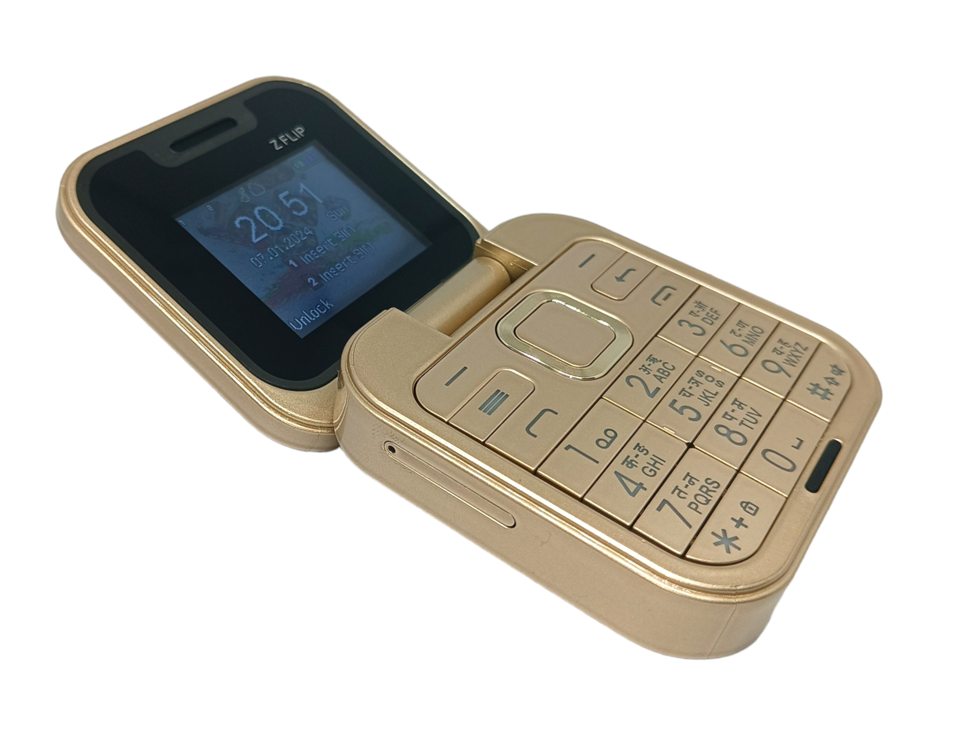 Angage Z Flip Dual Sim Mini Mobile With 1000 mAh Battery Camera & FM