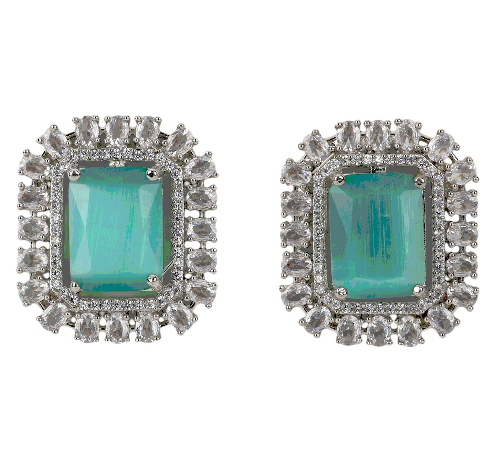 LaaLi NK9 Rhodium Plated American Diamond Necklace Set for Women | Premium  Jewellery for Wedding & Party