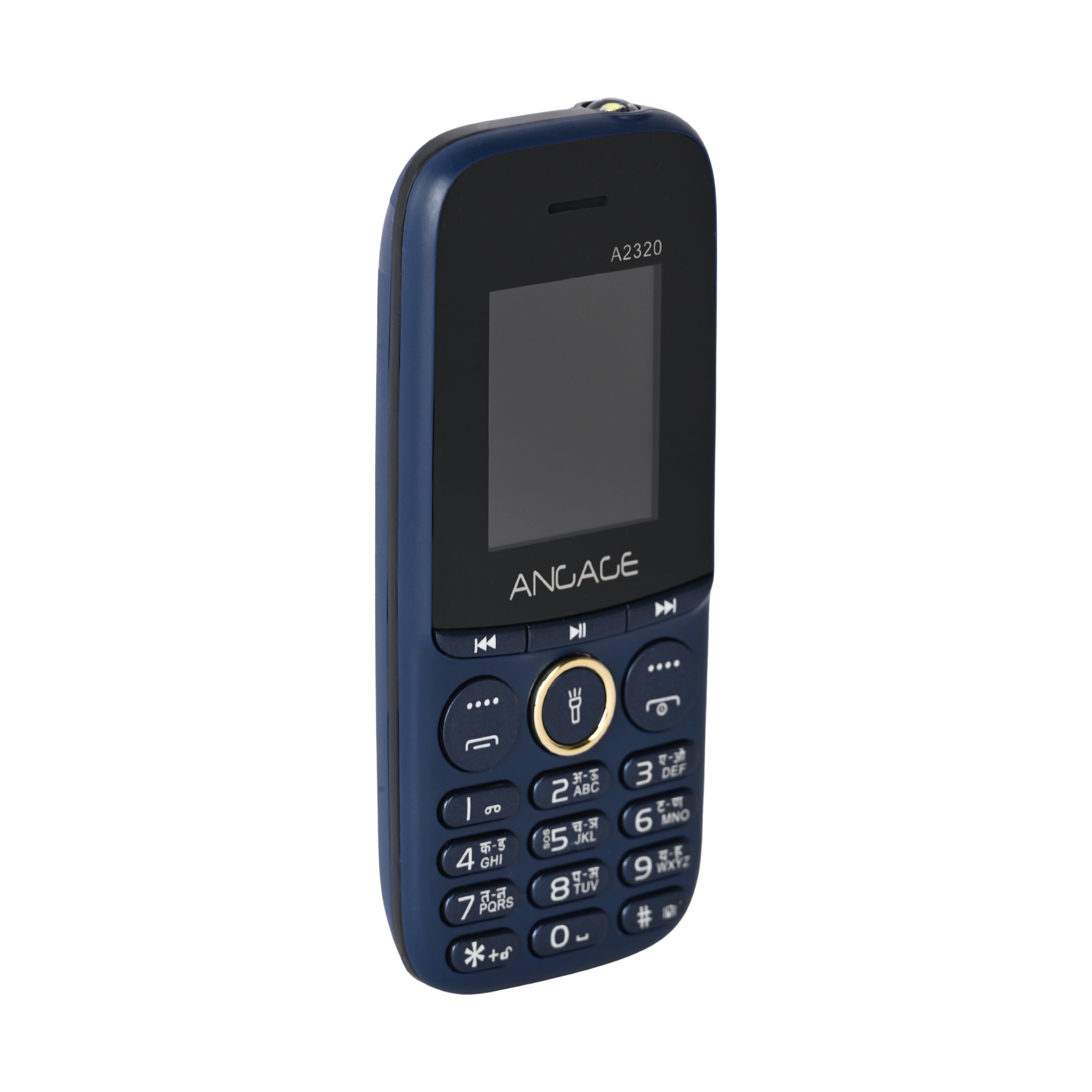Angage 2320 Dual Sim Mobile With 1.8 inch Display 1000 mAh Battery Auto Call Recording Multi Indian Language Torch & FM-Blue