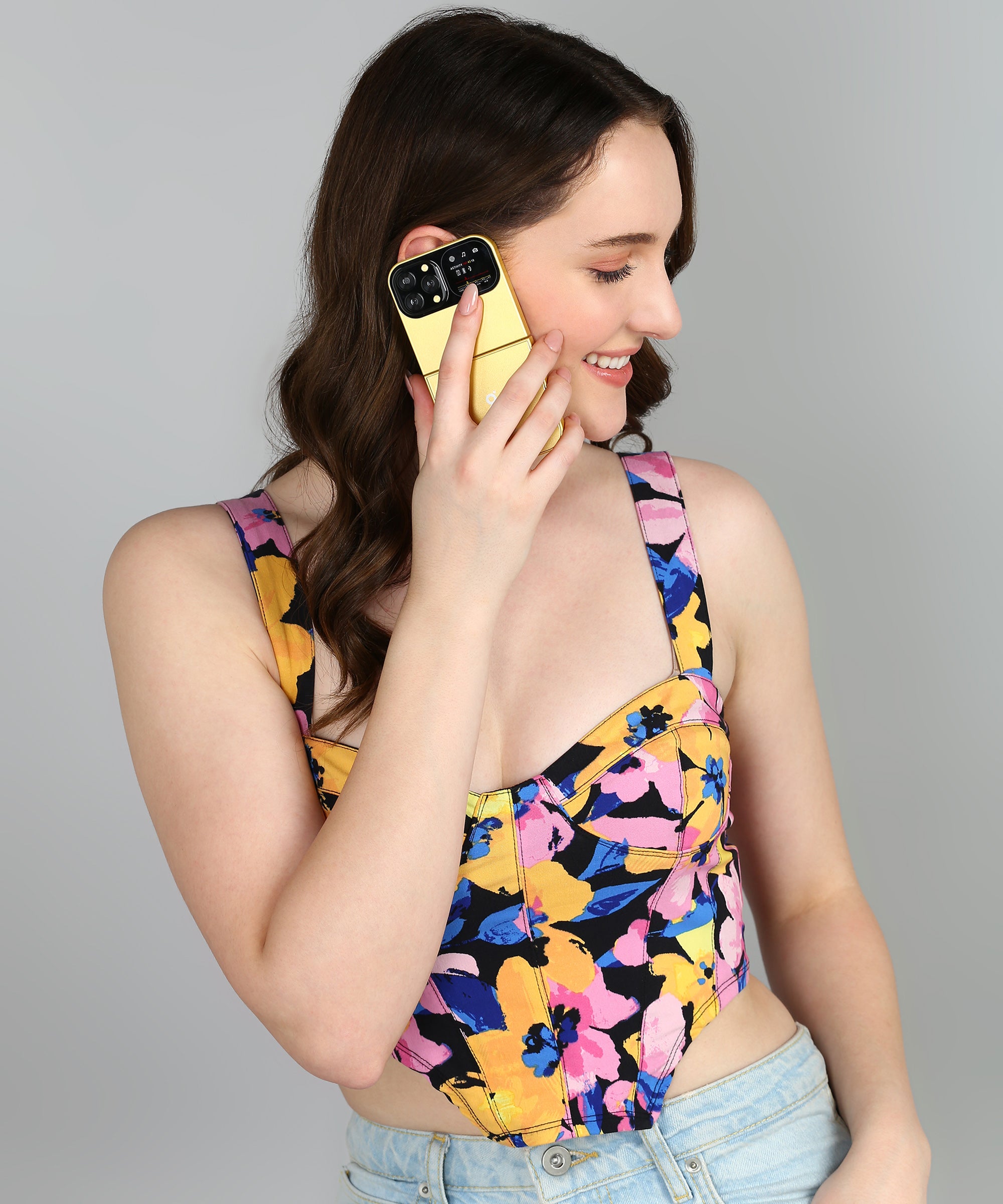 Goly Flippo Dual Sim Flip Mobile With 2.2 Inch Big Screen & 1100mAh Battery- Gold