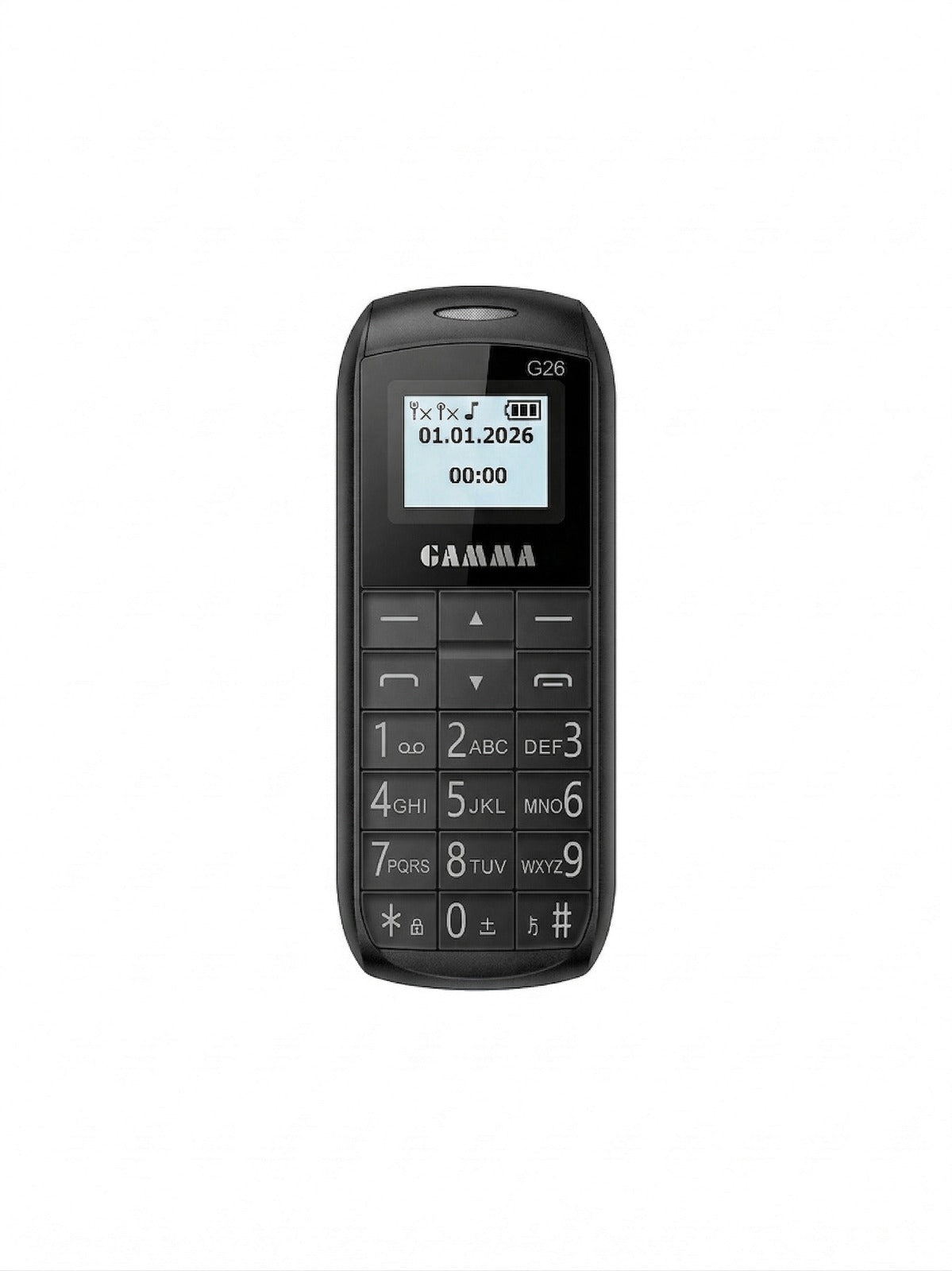 Gamma G26 Dual SIM Crystal Keypad Mobile Phone with Type-C Charging (Black)