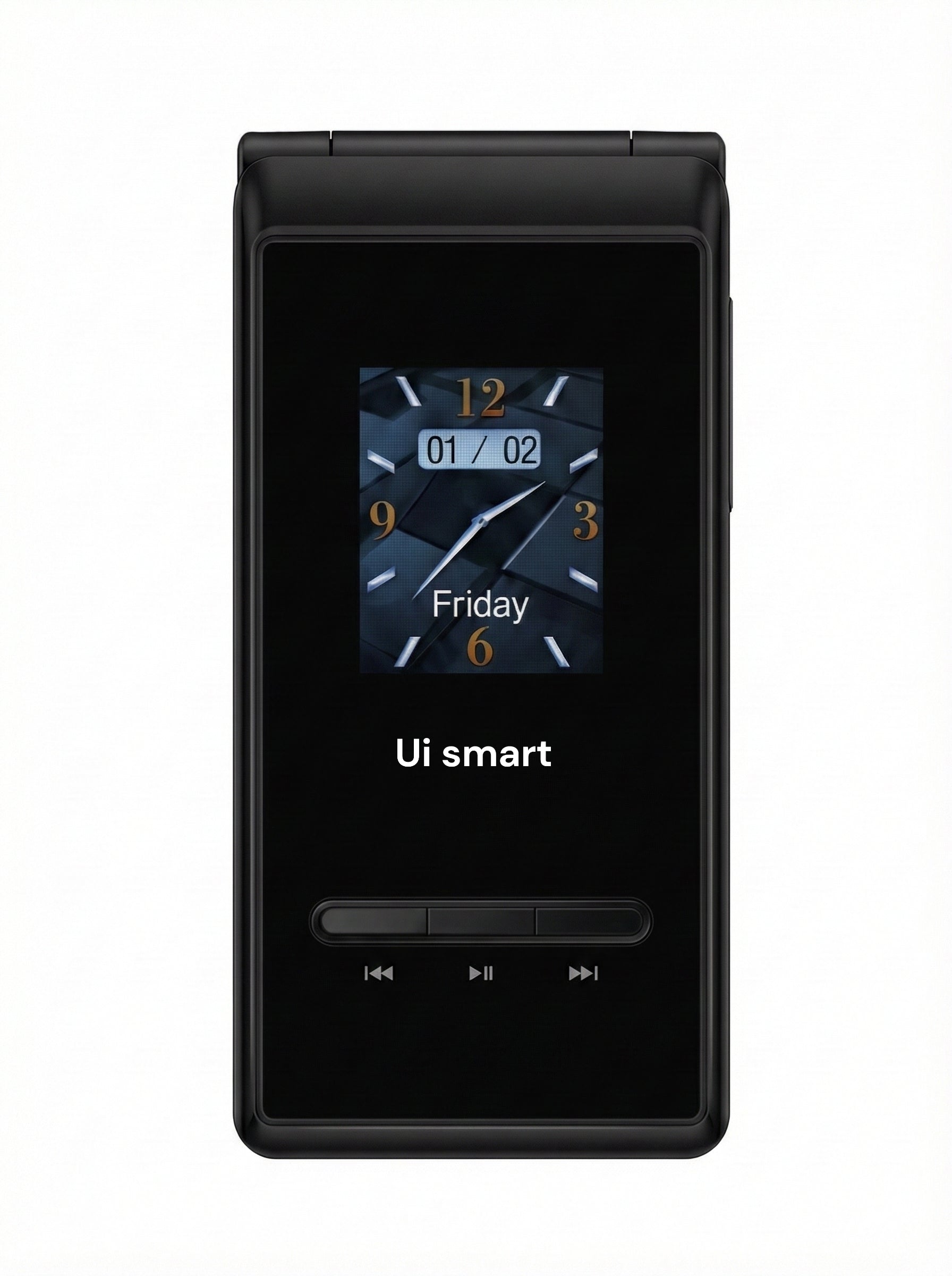 Uismart Flix X Dual SIM Flip Phone | 2.8″ Main Display, 1.8″ Secondary Screen | Big Buttons & Loud Speaker | 2500 mAh Battery | Bluetooth, Wireless FM, SOS-Black