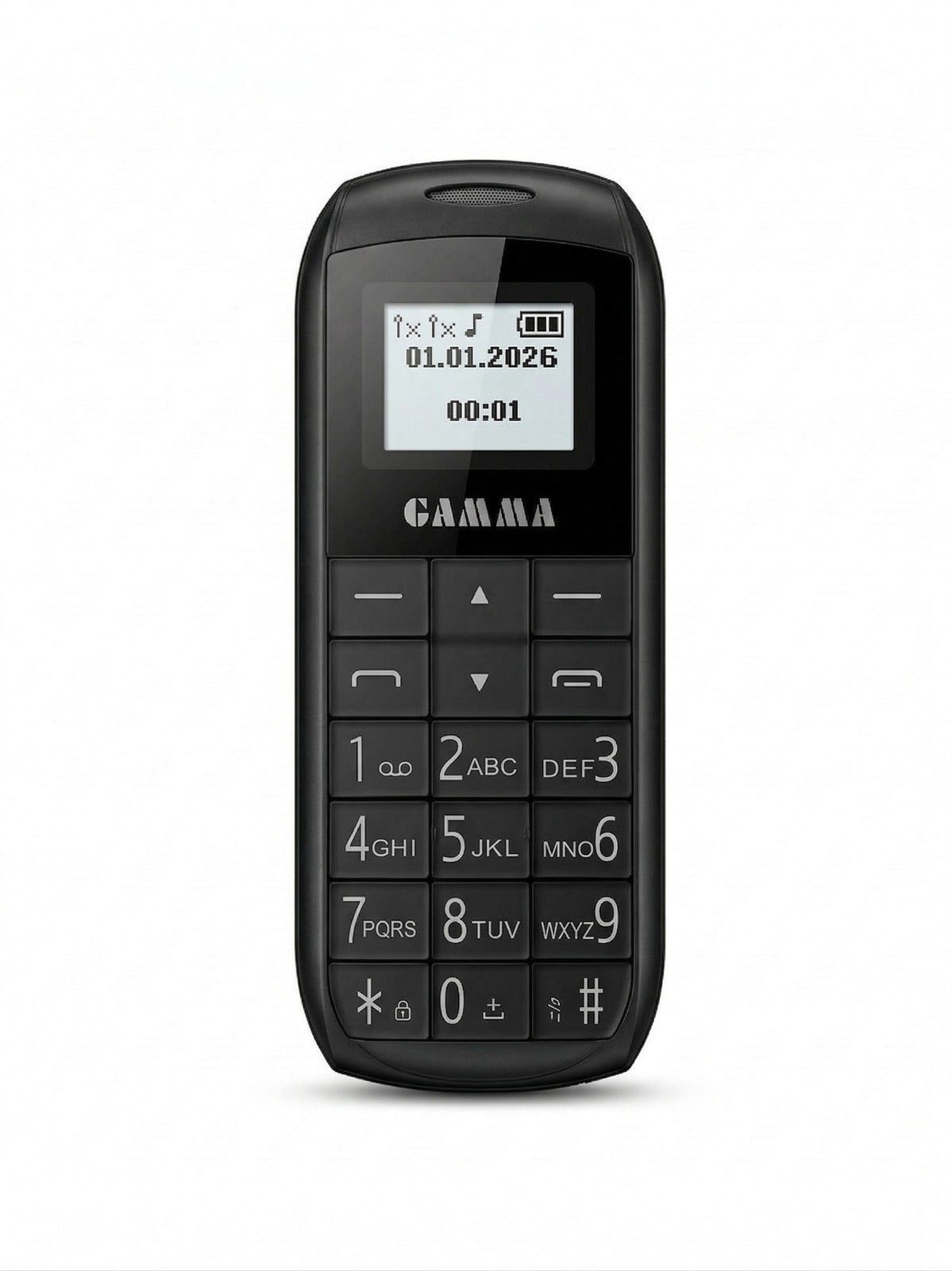 Gamma G26 Dual SIM Crystal Keypad Mobile Phone with Type-C Charging (Black)