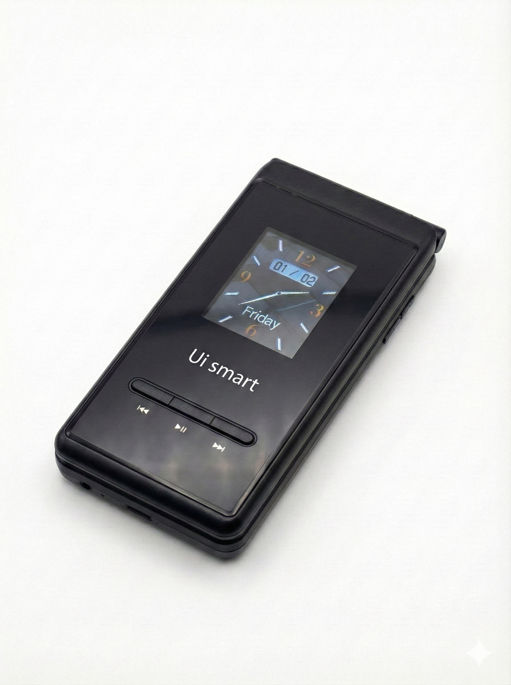 Uismart Flix X Dual SIM Flip Phone | 2.8″ Main Display, 1.8″ Secondary Screen | Big Buttons & Loud Speaker | 2500 mAh Battery | Bluetooth, Wireless FM, SOS-Black