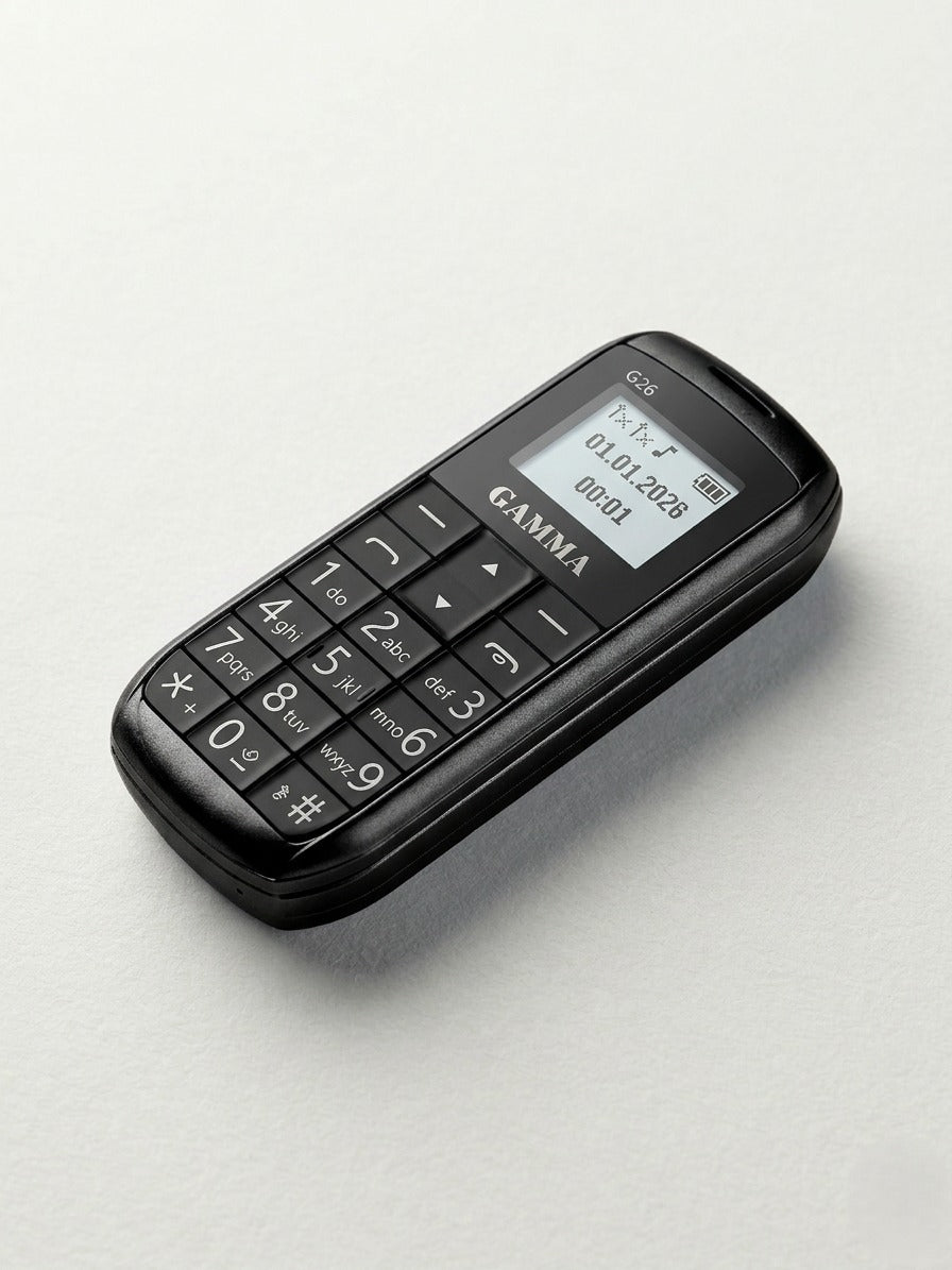 Gamma G26 Dual SIM Crystal Keypad Mobile Phone with Type-C Charging (Black)