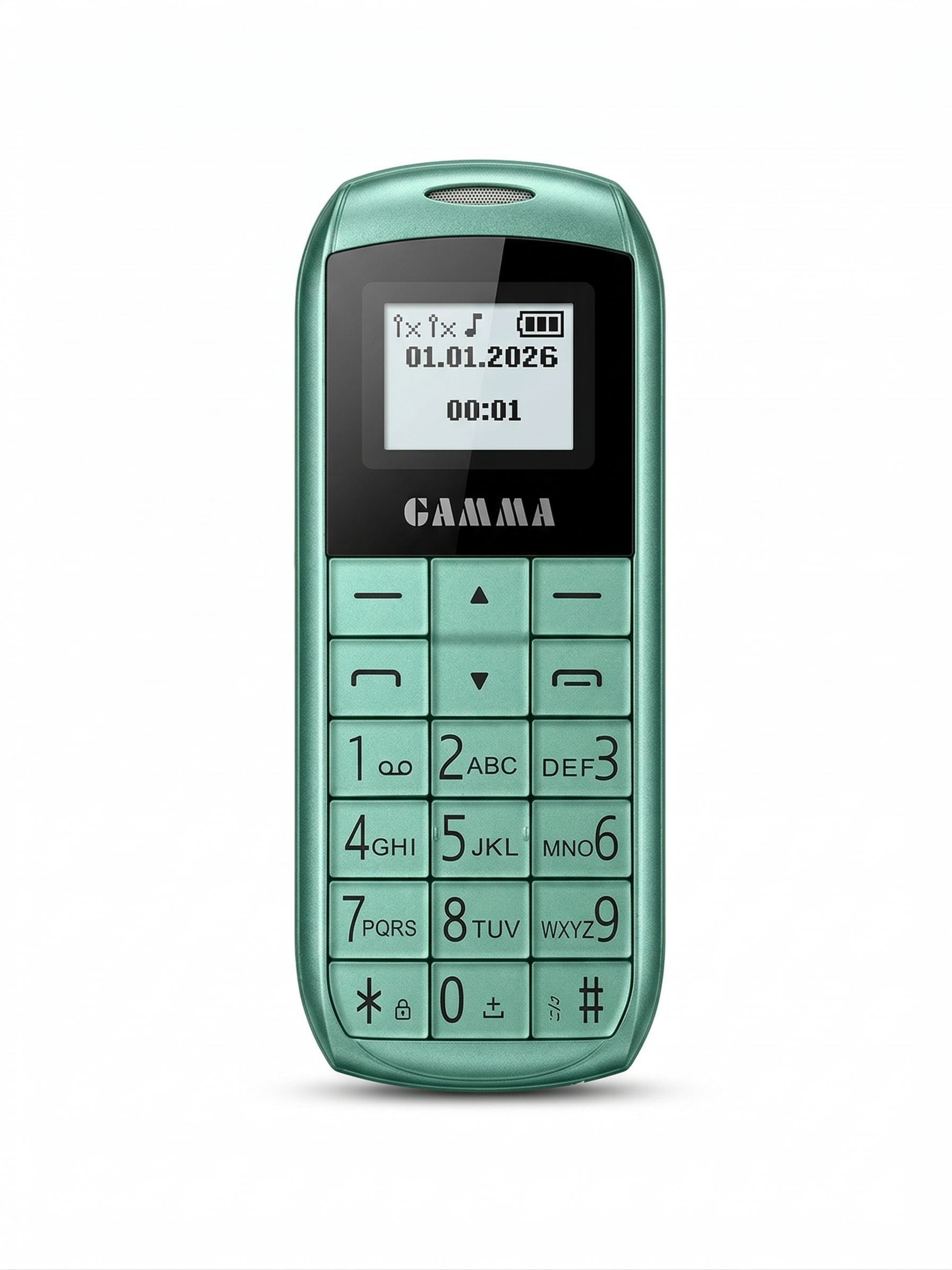 Gamma G26 Dual SIM Crystal Keypad Mobile Phone with Type-C Charging (Green)