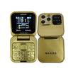 Gamma Flip Micro M2  Dual Sim Mobile With Digital Camera And 1000 mAh Battery-Gold