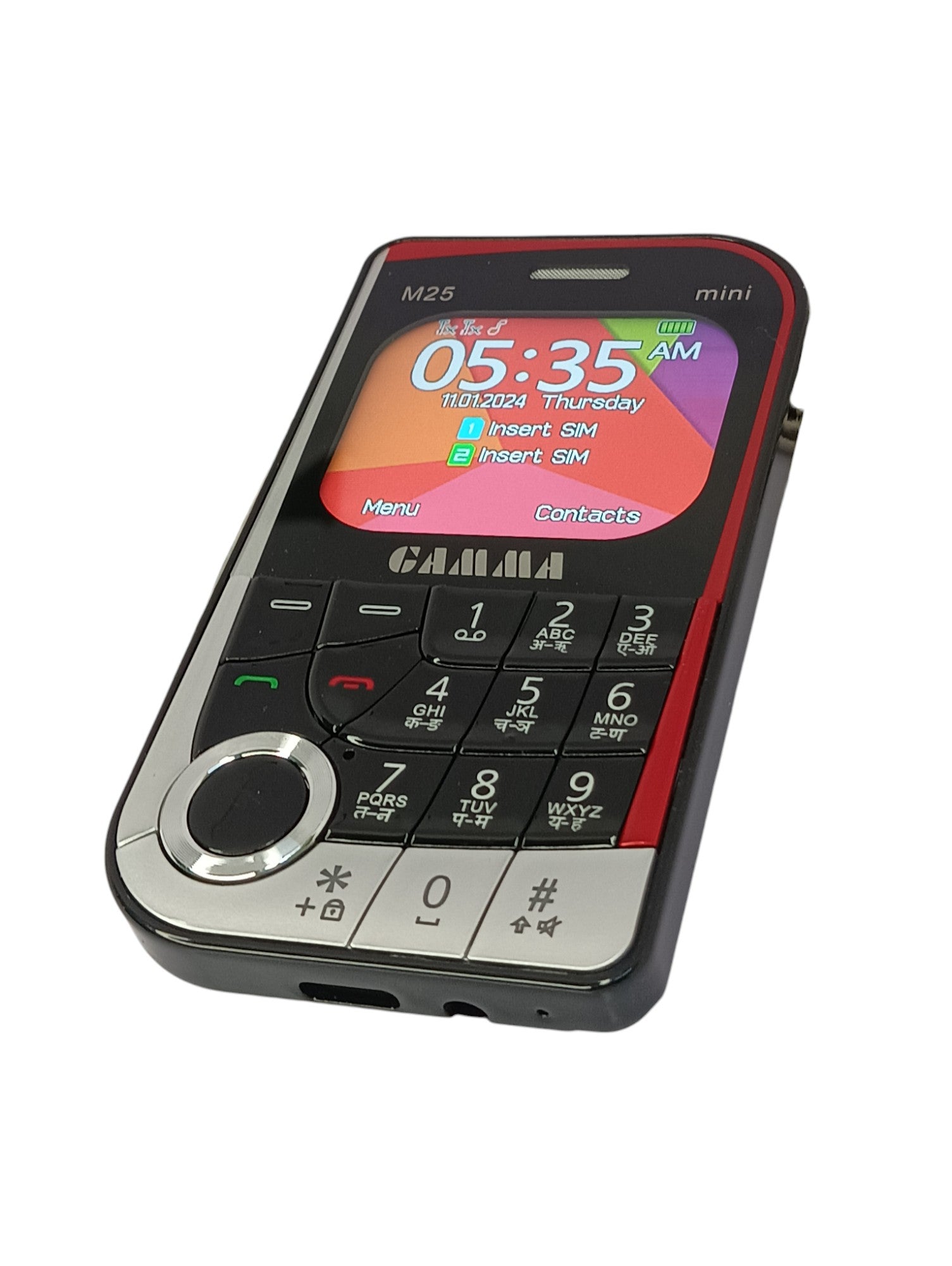 Gamma M25 Mini Dual Sim Mobile With Digital Camera And 1000 mAh Battery-Black