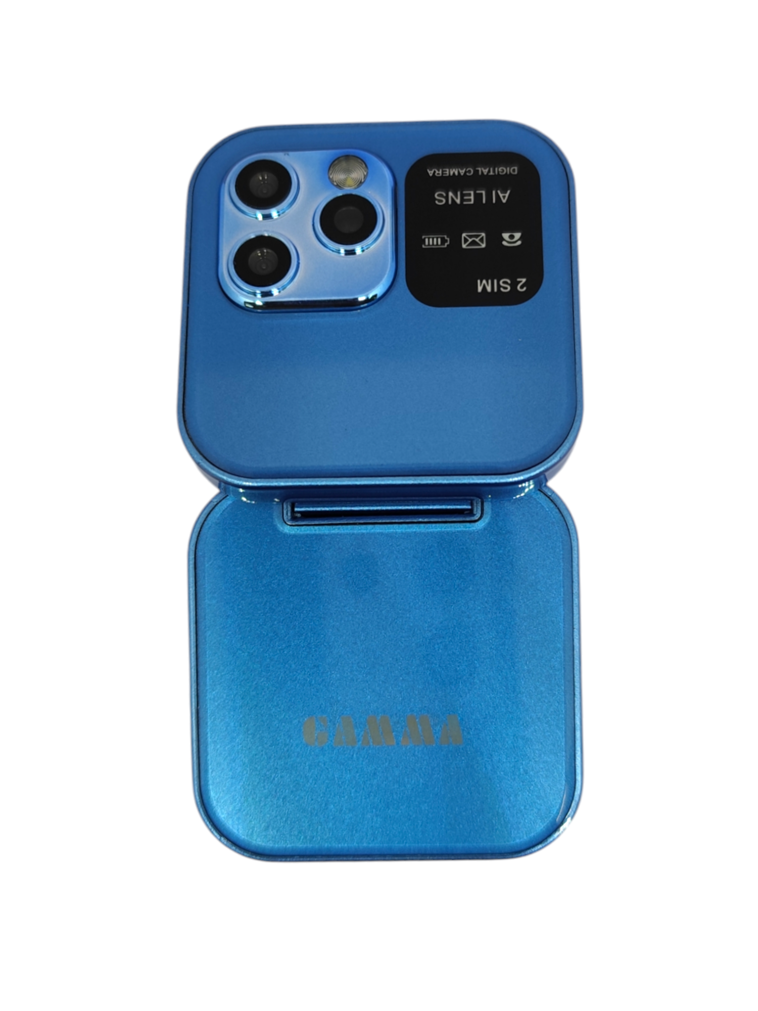 Gamma Flip Micro M2  Dual Sim Mobile With Digital Camera And 1000 mAh Battery-Blue