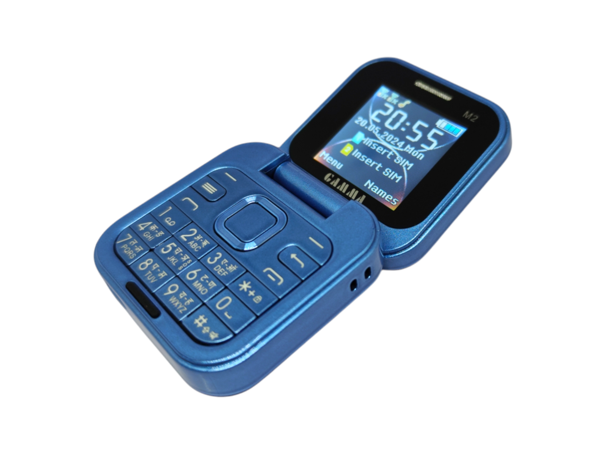 Gamma Flip Micro M2  Dual Sim Mobile With Digital Camera And 1000 mAh Battery-Blue