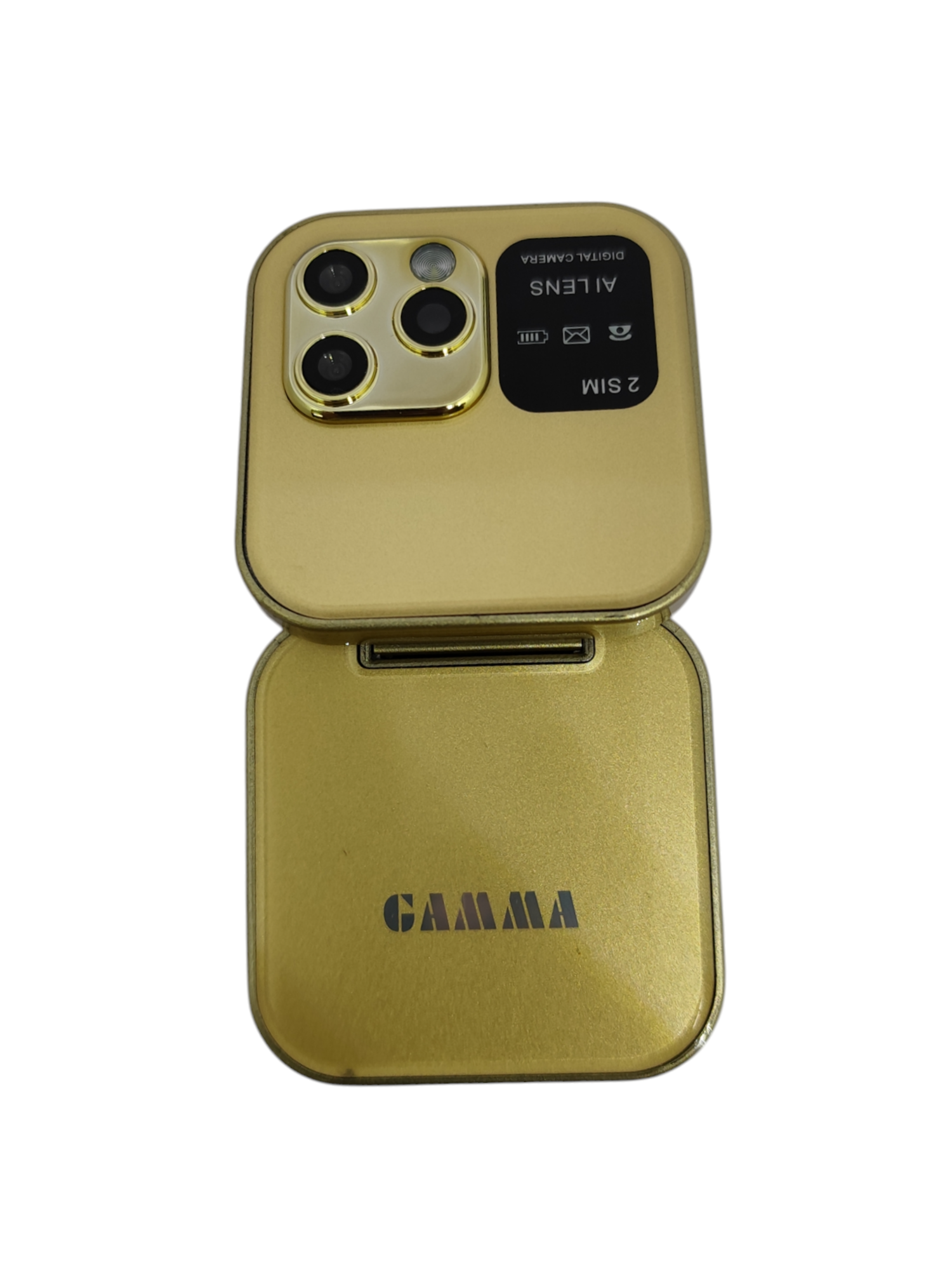 Gamma Flip Micro M2  Dual Sim Mobile With Digital Camera And 1000 mAh Battery-Gold