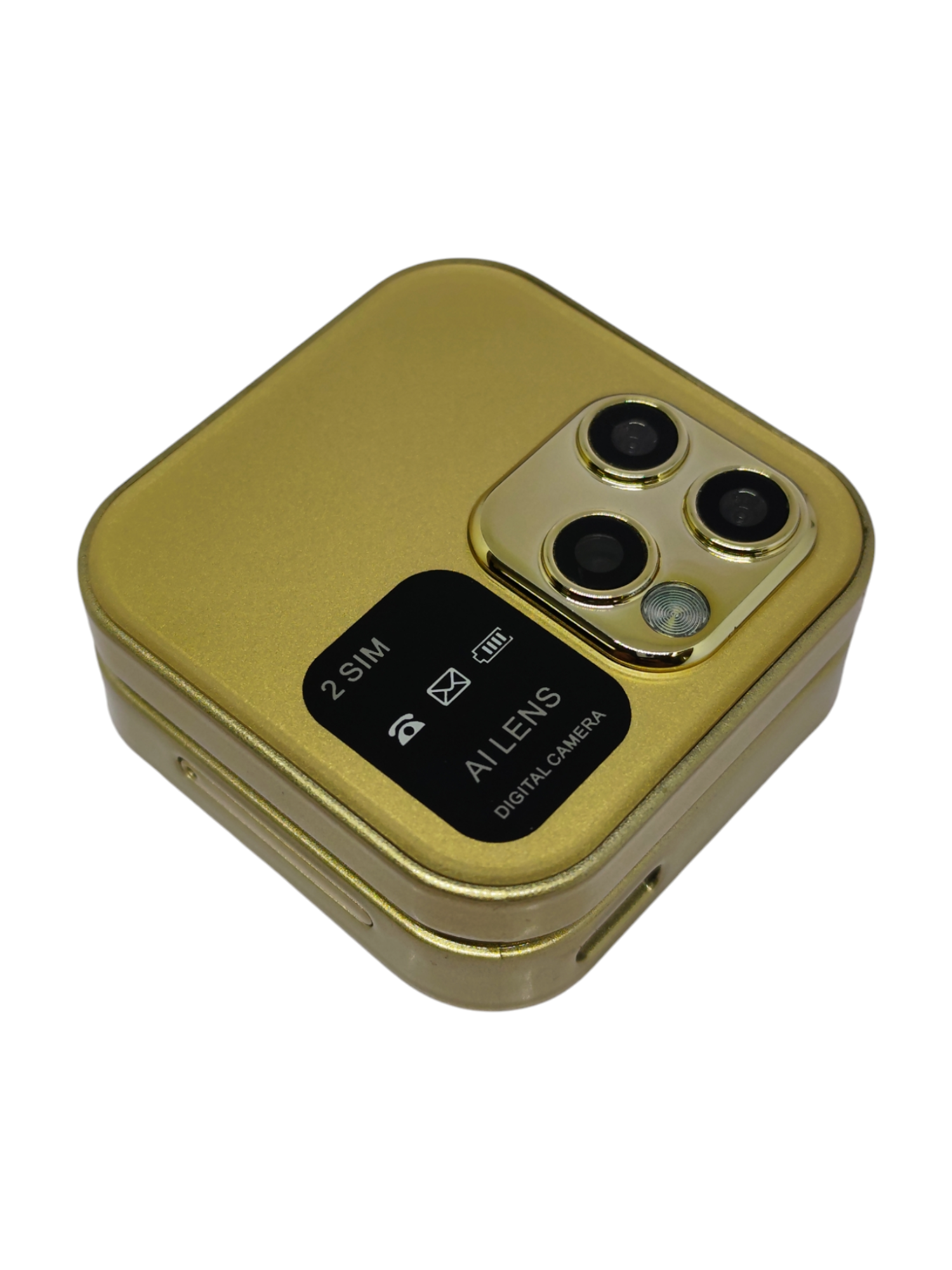 Gamma Flip Micro M2  Dual Sim Mobile With Digital Camera And 1000 mAh Battery-Gold