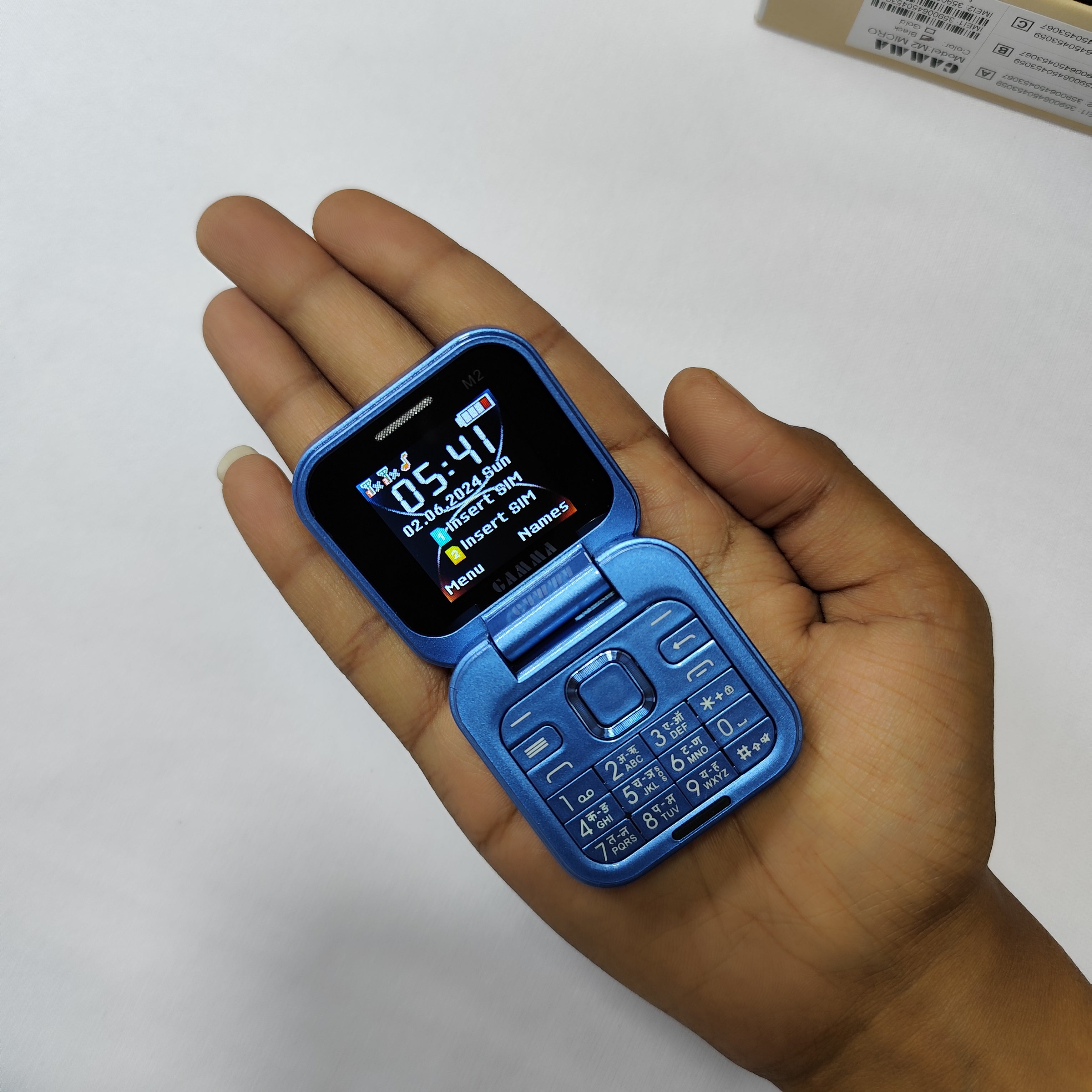 Gamma Flip Micro M2  Dual Sim Mobile With Digital Camera And 1000 mAh Battery-Blue