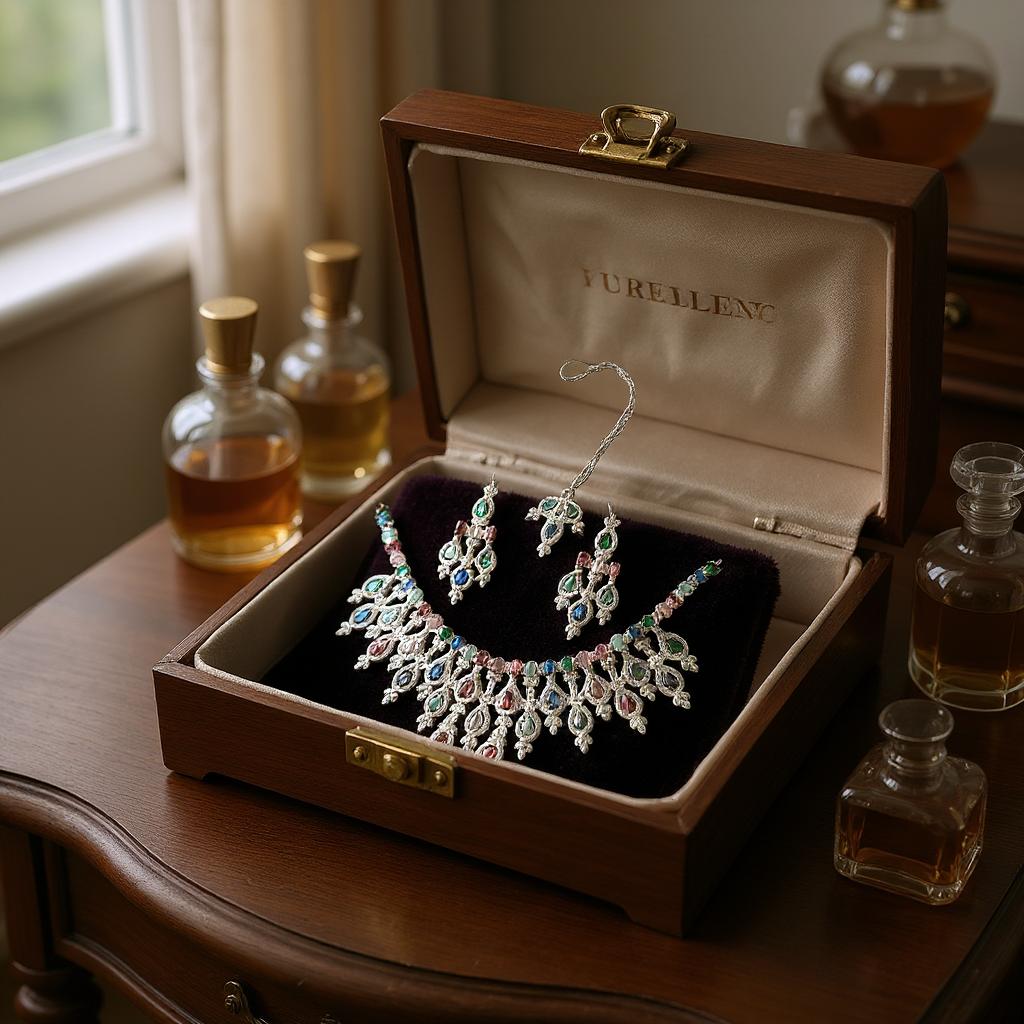 LaaLi NK39 Multicolor Kundan Look Bridal Necklace Set | Traditional Jewellery with Earrings & Maang Tika | Wedding & Festive Wear Set for Women