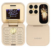 Gamma Flip Mini M2 Dual Sim Foldable Flip Mobile With 2 Inch Display Camera & FM - Gold