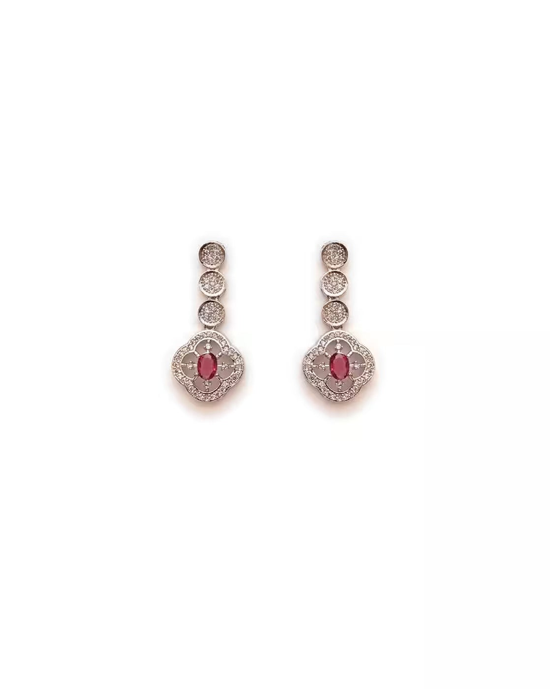 LaaLi NK56 Women Rhodium-Plated Stone-Studded Necklace & Earrings Set