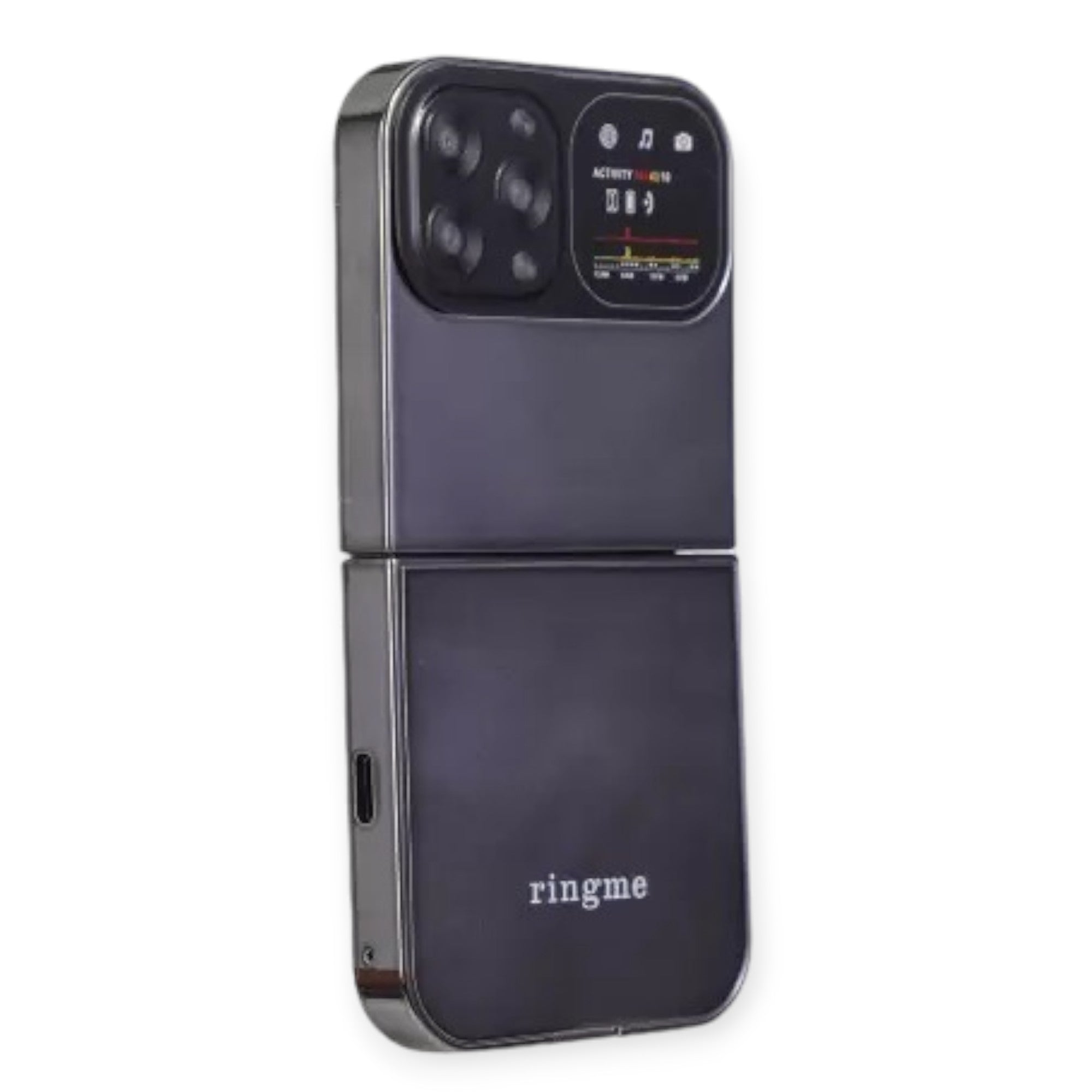 Ringme R1 Pro 2 Dual Sim Foldable Mobile With 2 Inch Display & Camera - Black