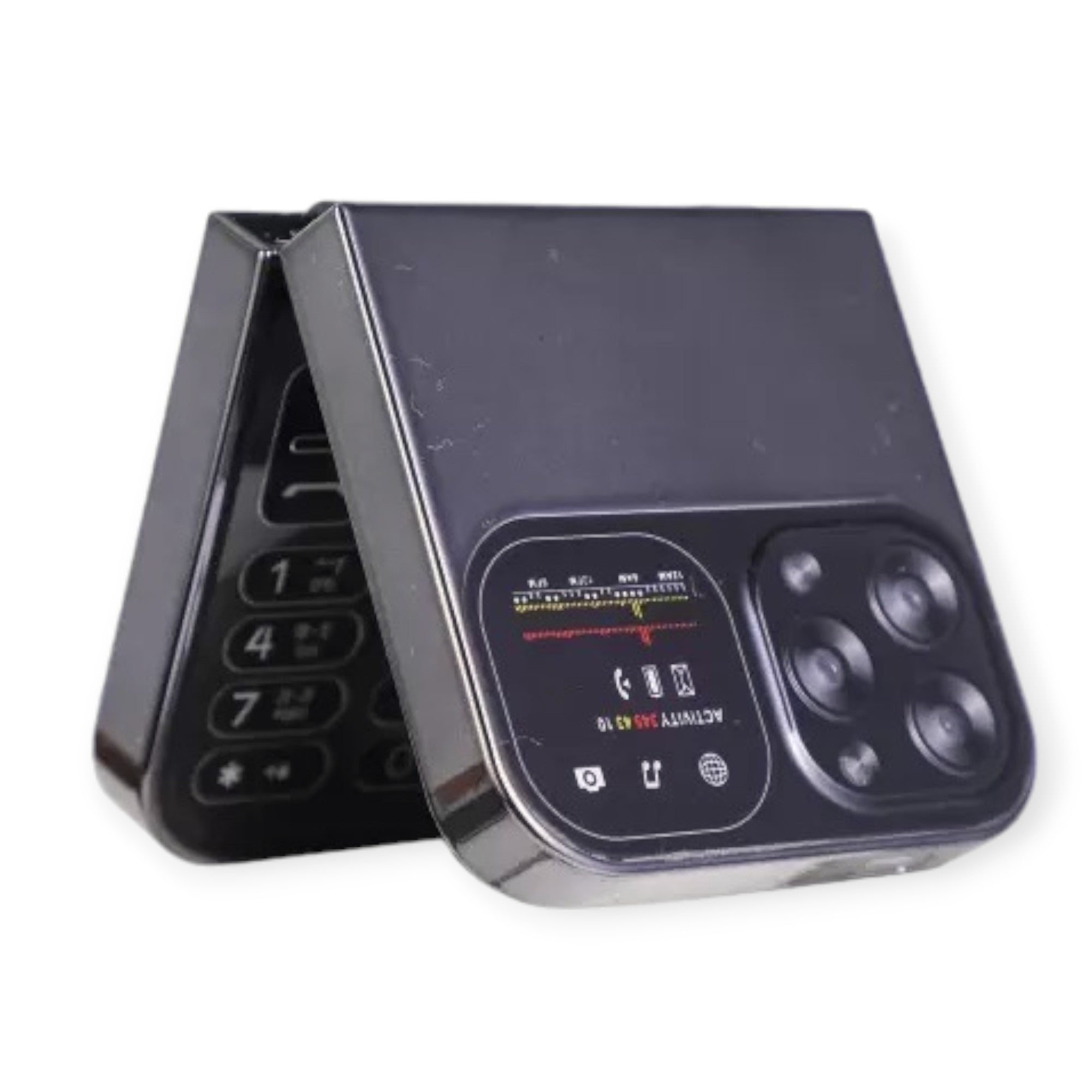 Ringme R1 Pro 2 Dual Sim Foldable Mobile With 2 Inch Display & Camera - Black