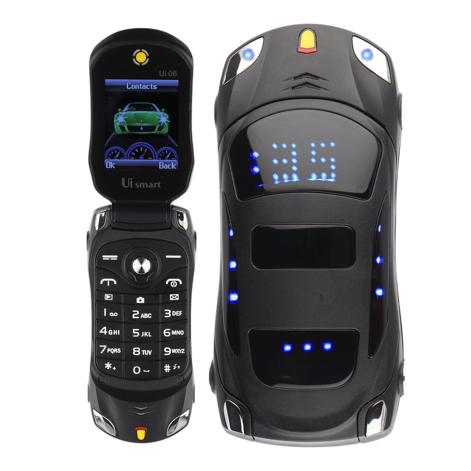 Ferrari Car Model Flip Feature Phone- Black