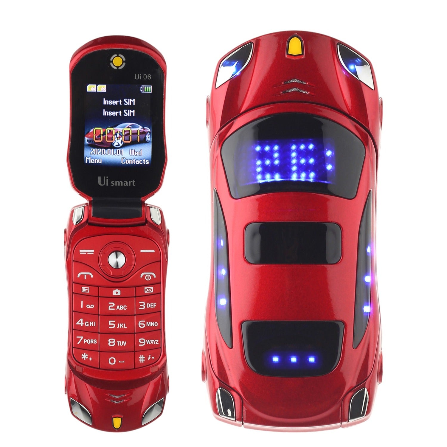 Ferrari Car Model Flip Feature Phone Red BHARTI ERETAIL