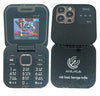Angage Z Flip Dual Sim Mini Mobile With 1000 mAh Battery Camera & FM- Black