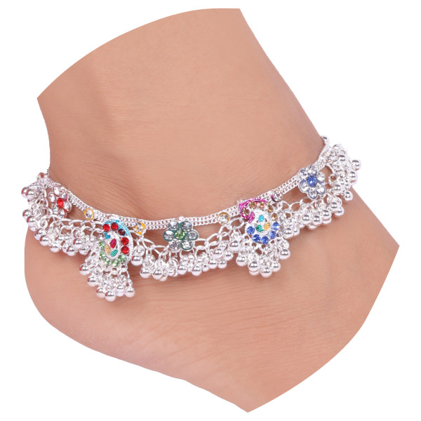 Laali A7 Peacock Design Ghunghroo Jhallar Heavy Traditional Payal For Girls & Women Alloy Anklet