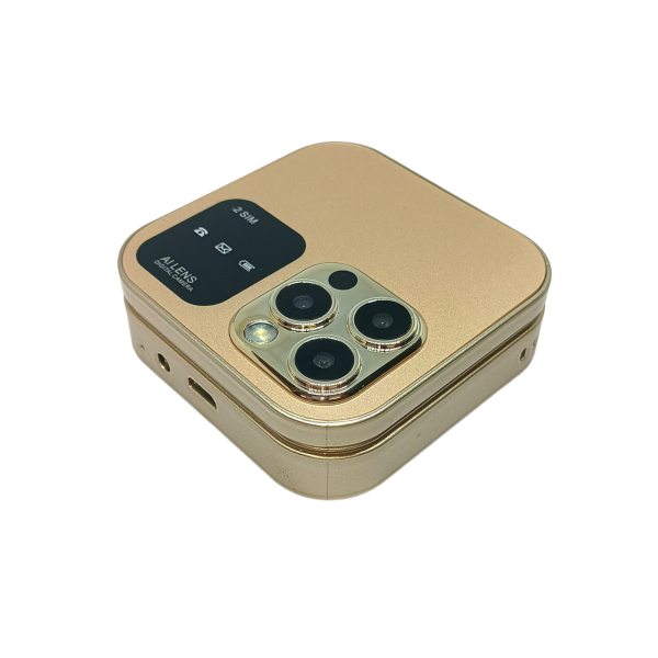 Angage Z Flip Dual Sim Mini Mobile With 1000 mAh Battery Camera & FM- Gold