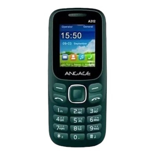 Angage A312 Dual Sim Mobile With 1.77 Screen 0.5 MP Camera Multi-Language Auto Call Recording FM And Torch-Green