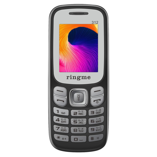 Ringme R1 312 Keypad Mobile Phone With 1.77 inch Display Digital Camera 1000 mAh Battery Basic Mobile Phone -Black