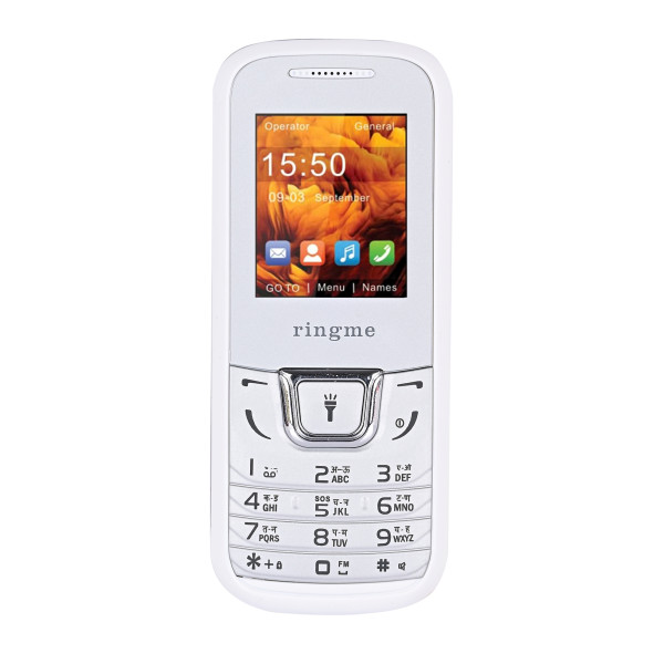 Ringme 1282 Keypad Mobile Phone with 1.7 inch Display, 0.3MP Rear Camera & 1000 mAh Battery (White)