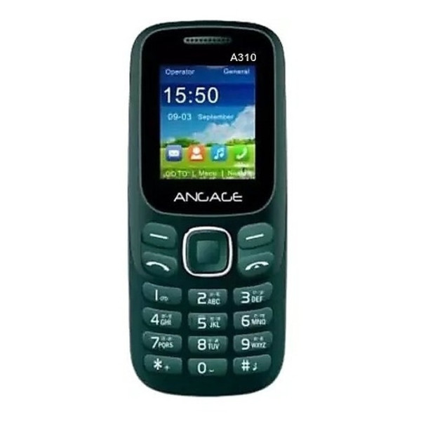 Angage A310 Dual Sim Mobile With 1.77 Screen 0.5 MP Camera Multi-Language Auto Call Recording FM And Torch-Green