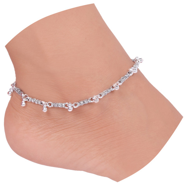 LaaLi F4 Jingle Bell Style Ghunghroo Oxidized  Alloy Anklet Payal For Women & Girls 