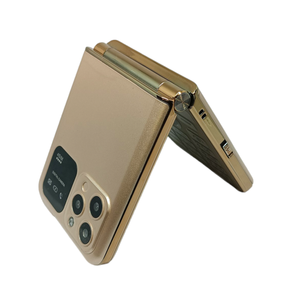 Gamma Flip Mini M2 Pro Four Sim Foldable Flip Mobile With 2 Inch Display Camera & FM - Gold