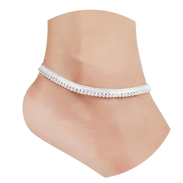 LaaLi M10 Dual Lari Traditional Solid Ghunghroo Alloy Anklet 