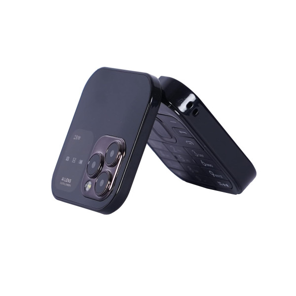 Snexian Rock X Flip Dual Sim Flip/Fold Keypad Mobile with 1.8" Display Call & SMS IndicatorCrystal Back Panel BT Dialer Voice Changer Long Lasting Battery|FM|Camera- Black