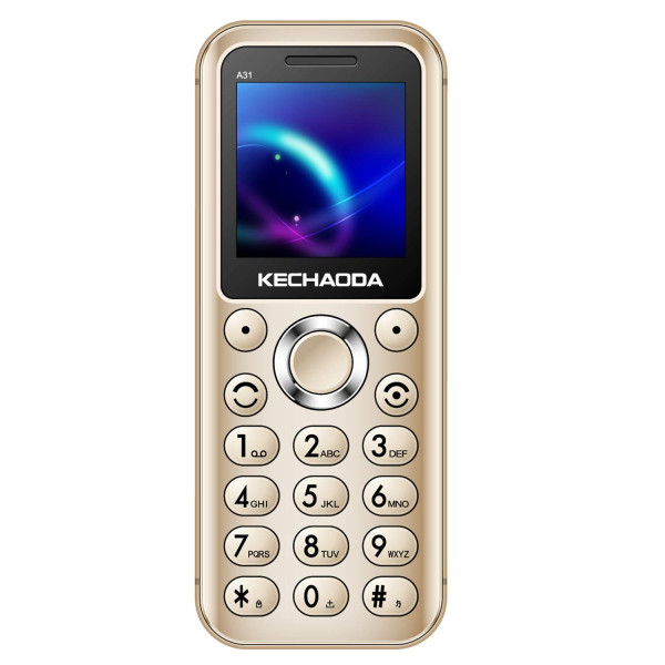 Kechaoda A31 Dual Sim Bluetooth Dialer Slim Mobile With 800 mAh Battery 1.4 Inch Display 8 GB Expandable Memory-Gold