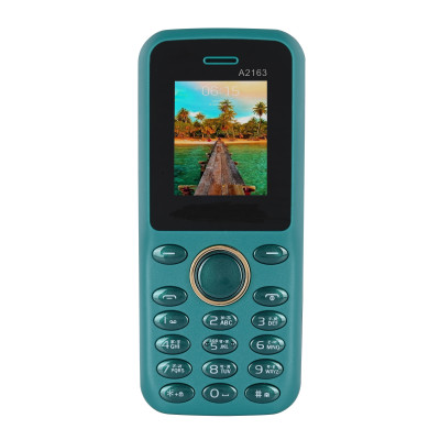 Angage 2163 Dual Sim Mobile With 1.77 Inch TFT LCD Screen Digital Camera Torch FM And Auto Call Recording- Green