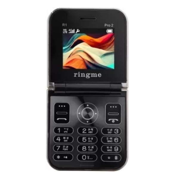 Ringme R1 Pro 2 Dual Sim Foldable Mobile With 2 Inch Display & Camera - Black
